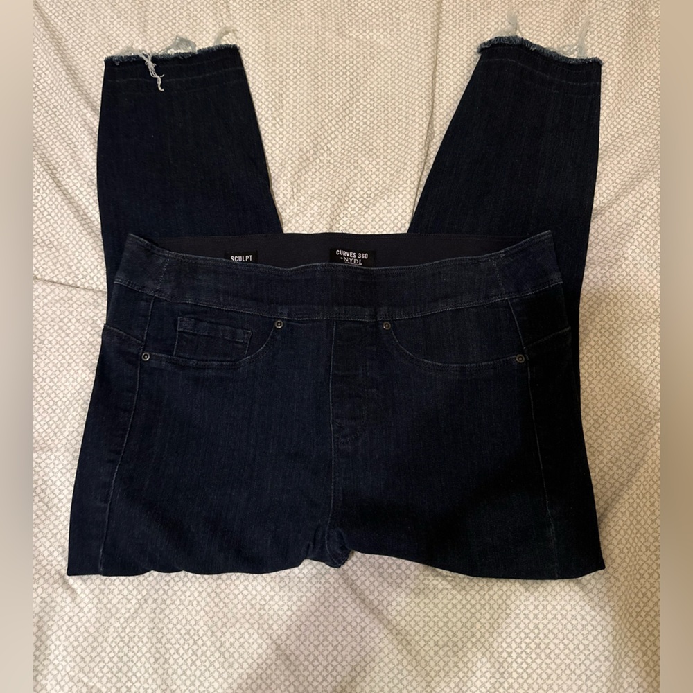 Curves 360 by NYDJ Slim Straight Ankle‎ Jeans w/Side Slits plus size 12 NWOT